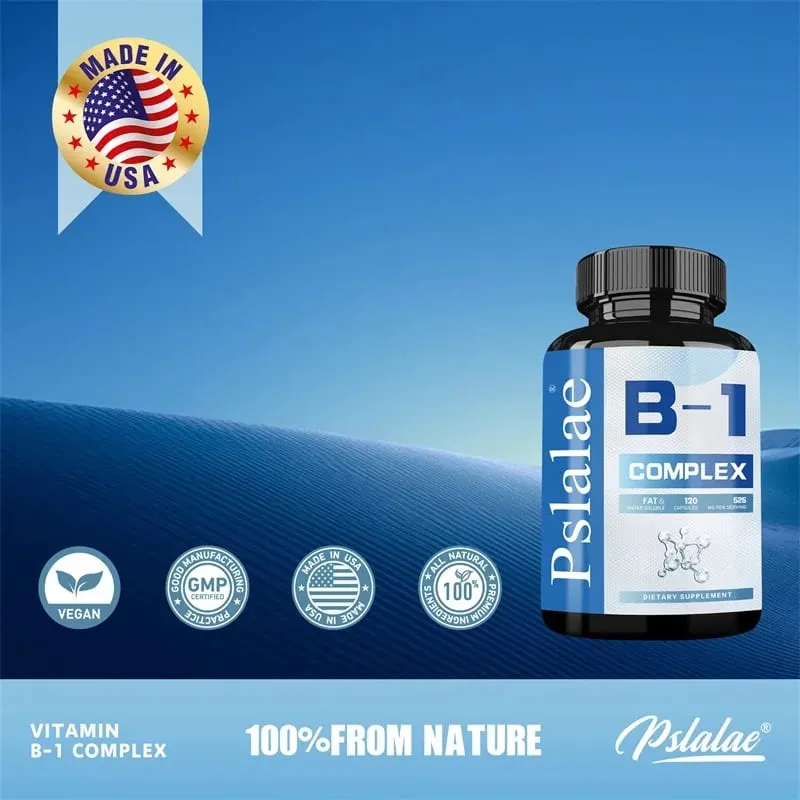 Vitamin B1 Complex - Improves Energy Levels Boosts Metabolism and Supports Nervous System Health