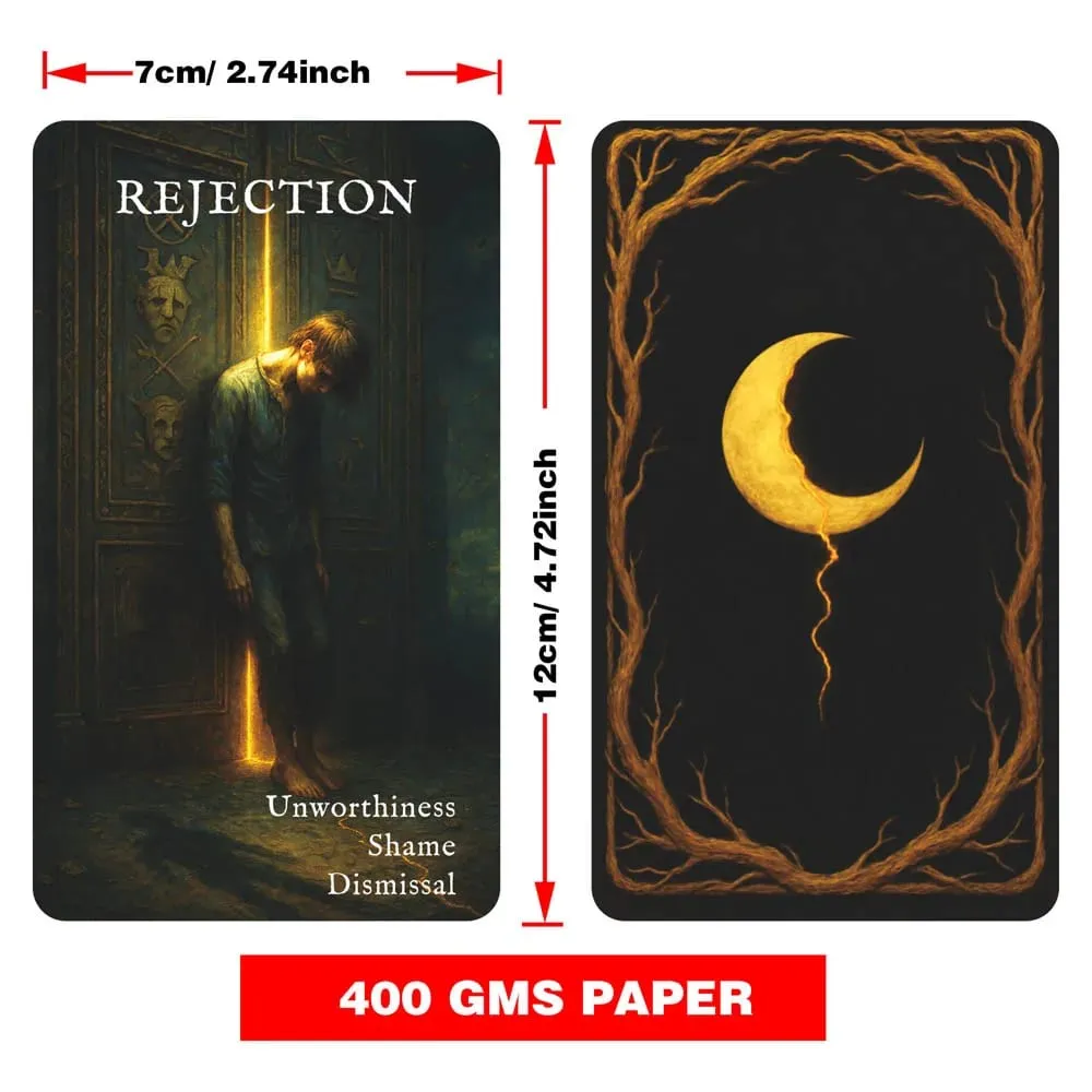 54 Set 13x8cm Reflective Moon Shadow Work Oracle Self-Discovery Emotional Perception Game Spiritual Guidance Card Games — image 2