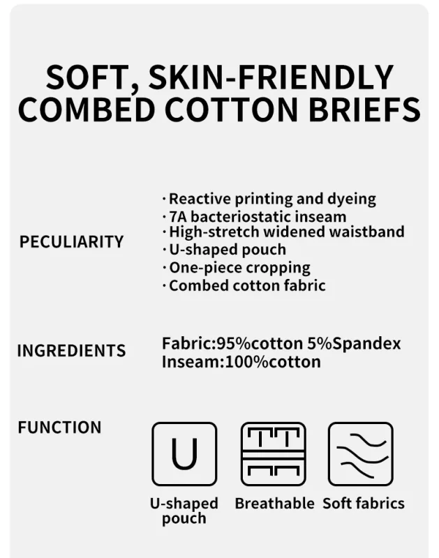 MiiOW 3Pcs Organic Cotton Men Underwear Boxer Shorts Antibacterial Seamless Underpants Male Panties Gift For Men Boxershorts New