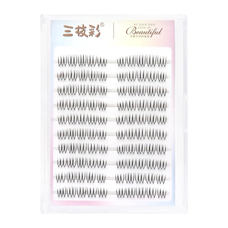 Korean U Shaped Individual Lashes Cluster Segmentation Natural Wispy Soft V Shaped Lash Extension Comic Eye Lashes