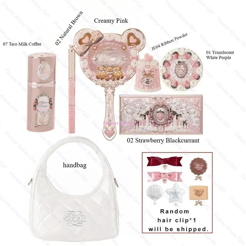 FlowerKnows ALL IN ONE Makeup Set Full Professional Face Palette Blush Desktop Mirror Eyeshadow Contour Lip Cream — image 8