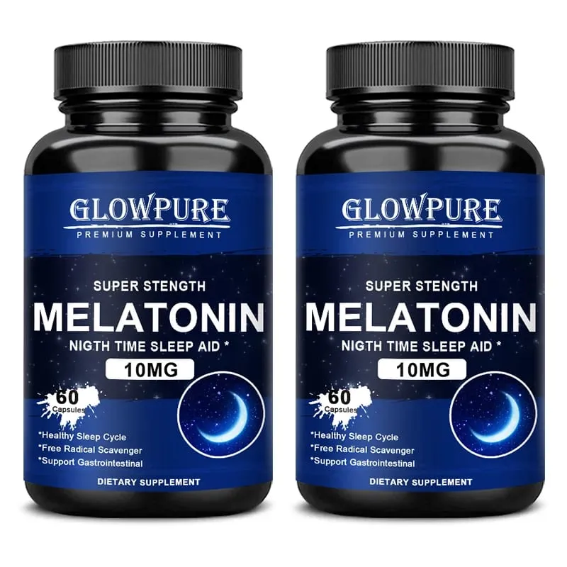 Melatonin 10 mg Capsules - Relieve Insomnia Healthy Sleep Quality Deep Sleep Stress Relief