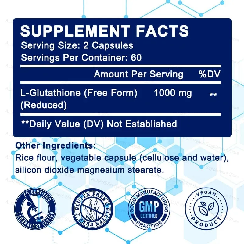Liposomal Glutathione 1000 mg - Suplemen Sokongan Antioksidan dan Imun - Detoksifikasi dan Sokongan Hati