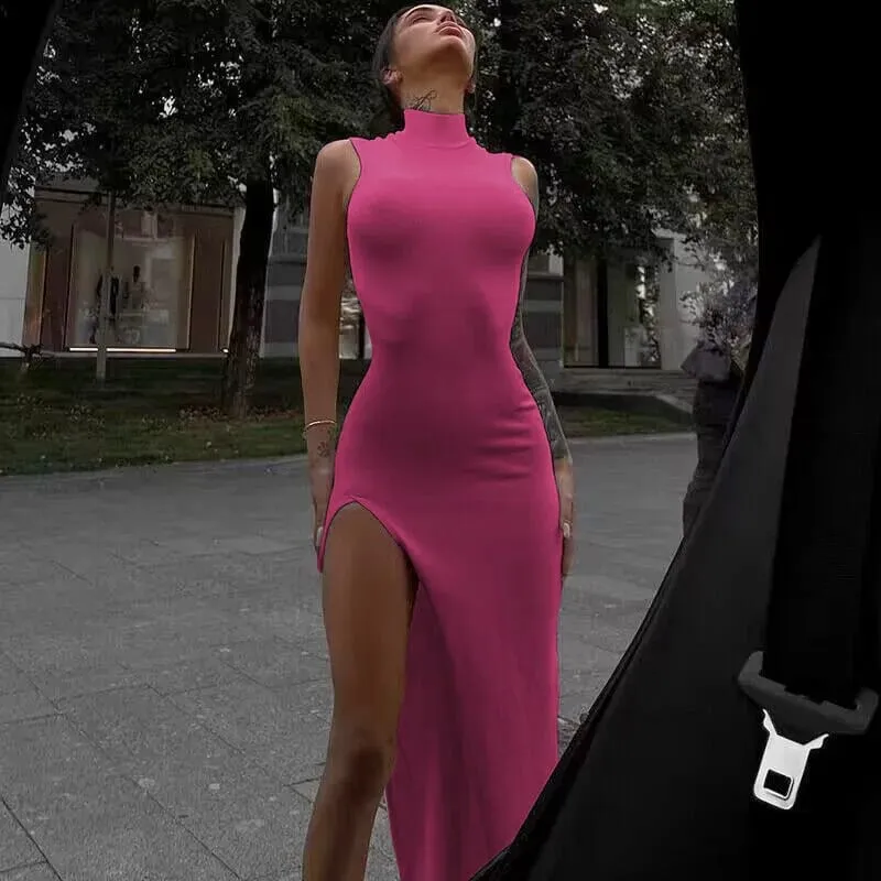 Women Neck-mounted Dress Fold Sexy Backless Elegant Party Cocktail Prom Dresses Beach Holiday Long Evening Dresses Vestidos — image 8