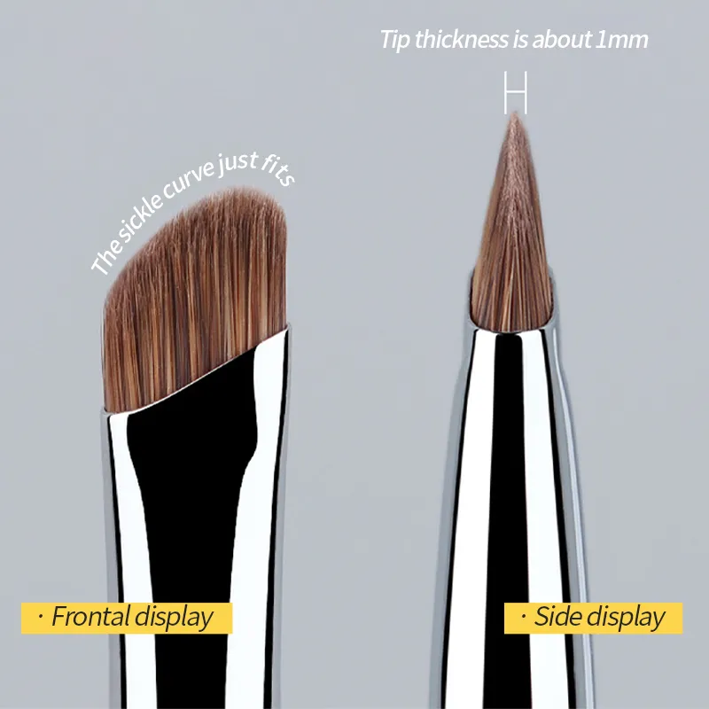 5/1pcs Sickle Eyeliner Brush Ultra Thin Oblique Angle Flat Head Eyebrow Brush Knife Edge Makeup Brush Liquid Eyeliner Brushes