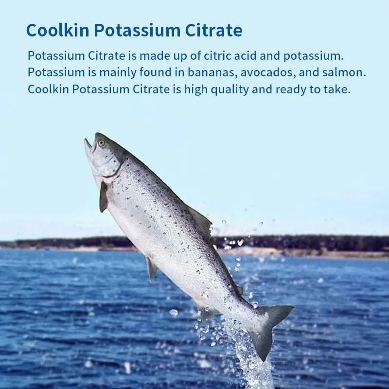 Citrate de potassium naturel – Soutient l'équilibre électrolytique et le pH normal Supplément de potassium absorbable sans OGM et sans gluten