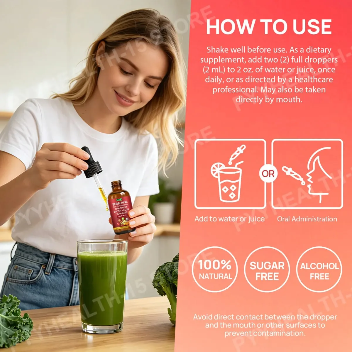 Lenm Berberine Liquid Drops with Ceylon Cinnamon Chromium Bitter Melon Turmeric for Metabolic Wellness Support 60ml 30 Servings