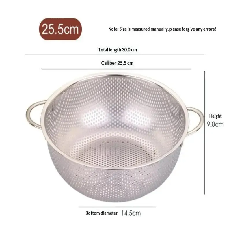♥Stainless Steel Kitchen Hole Dense Mesh Sifter Colander Strainer Sieve Baskets for Washing Fruits/Vegetables/Rice