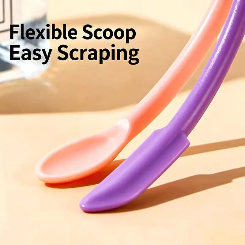 3pcs Silicone Scraper Makeup Brushes Set Mini Soft Cosmetic Digging Spoon Jam Scraping Spoons Face Mask Brush