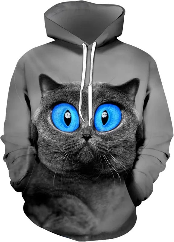 Hoodie Grafik Lelaki Uniseks Cetak Kebaharuan Hoodie, Baju Pullover Corak 3D Dengan Poket, Hoodie Grafik Panas Lengan Panjang Saya