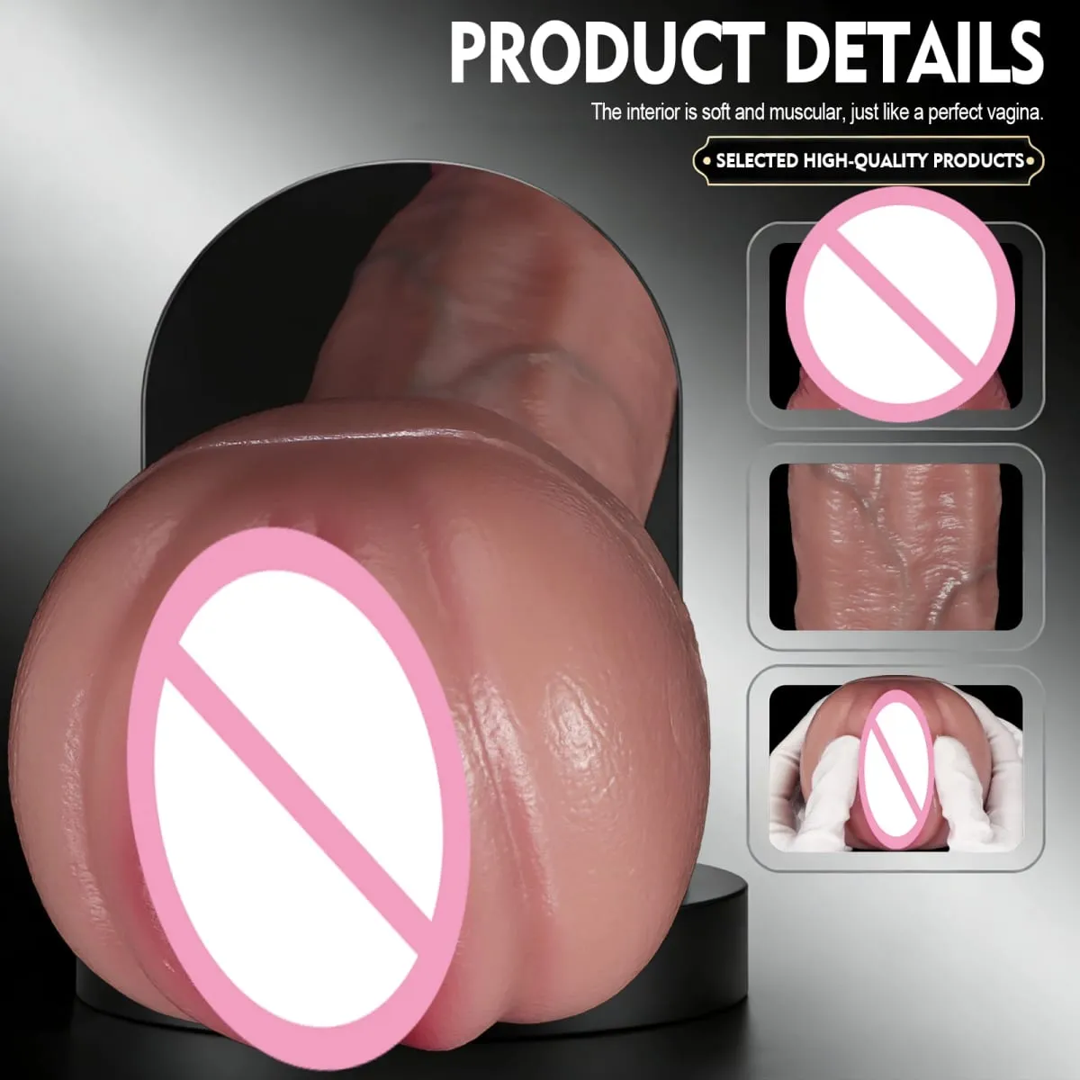 Thực Tế Dương Vật Giả SoftSilicone Dương Vật Và Âm Đạo 2 Trong 1 Masturbator Cup Âm Đạo Thủ Dâm BF Người Lớn Đồ Chơi Tình Dục nam Mastubator — image 5