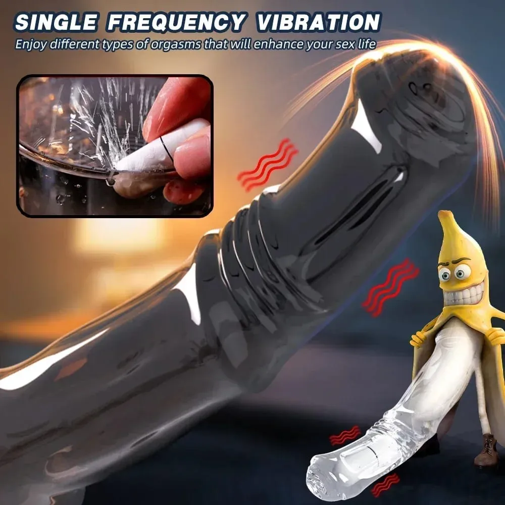 Vibrator Penis Enlargement Sleeve Penis Extender 7cm Dick Reusable Condom Delay Ejaculation Sex Toys For Men Sex Products — image 4
