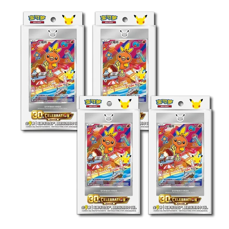Heißes, 100 % offizielles Pokemon-Boxset zum 30-jährigen Jubiläum, vereinfachtes Chinesisch, PTCG-Edelsteinpaket, Original-Partner, spezielle Illustrationskarten