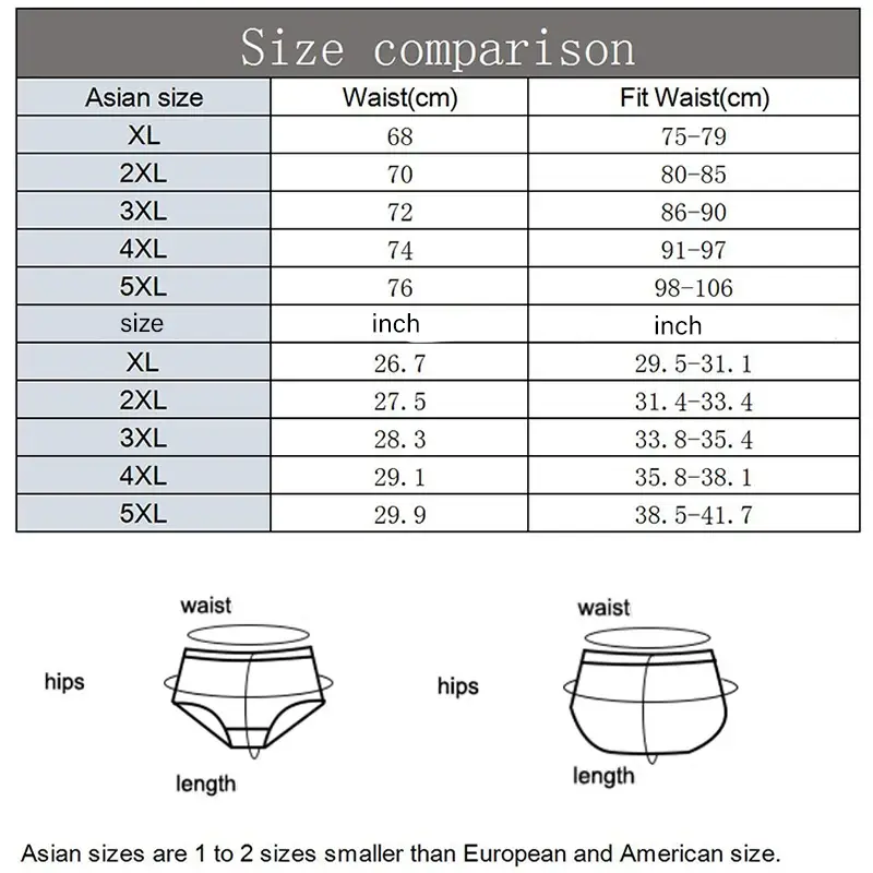 4 Pcs/Lot Men's 100% Cotton Breathable Briefs Comfortable Male Underwear Lingerie Panties Underpants Plue Size Xl -5Xl
