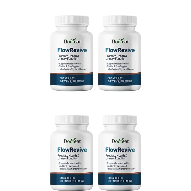 Docteat FlowRevive Prostate & Urinary Support Capsules with Saw Palmetto Pumpkin Seed and Pygeum Bark Extract - 60 Κάψουλες
