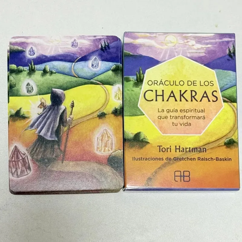 Chakras Oráculo De Los Chakra Oracle Cards 49 Deck 10.4*7.4cm Spanish Version Fate Divination Tarot Board Playing Game