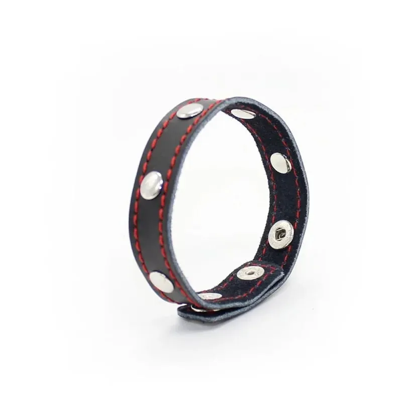 Multi Level Adjustable Semen Leather Cock Ring with Bondage Penis Loop for Men Dick Display Large Delay Ejaculation Sex Toys