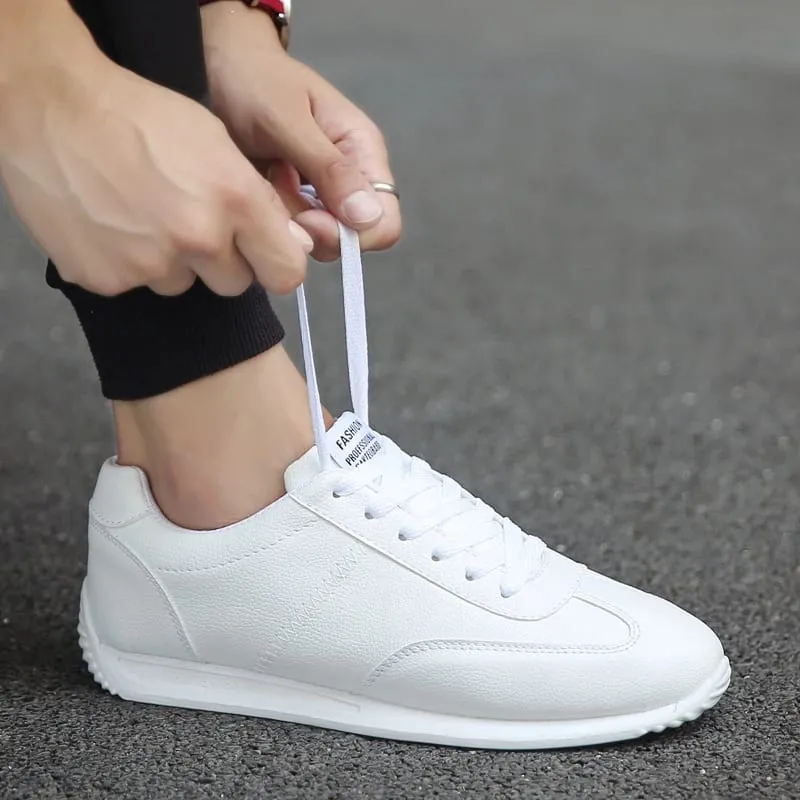 Leather Men Shoes Sneakers Trend Casual Shoe Italian Breathable Leisure Male Sneakers Non-slip Footwear White Men Loafers