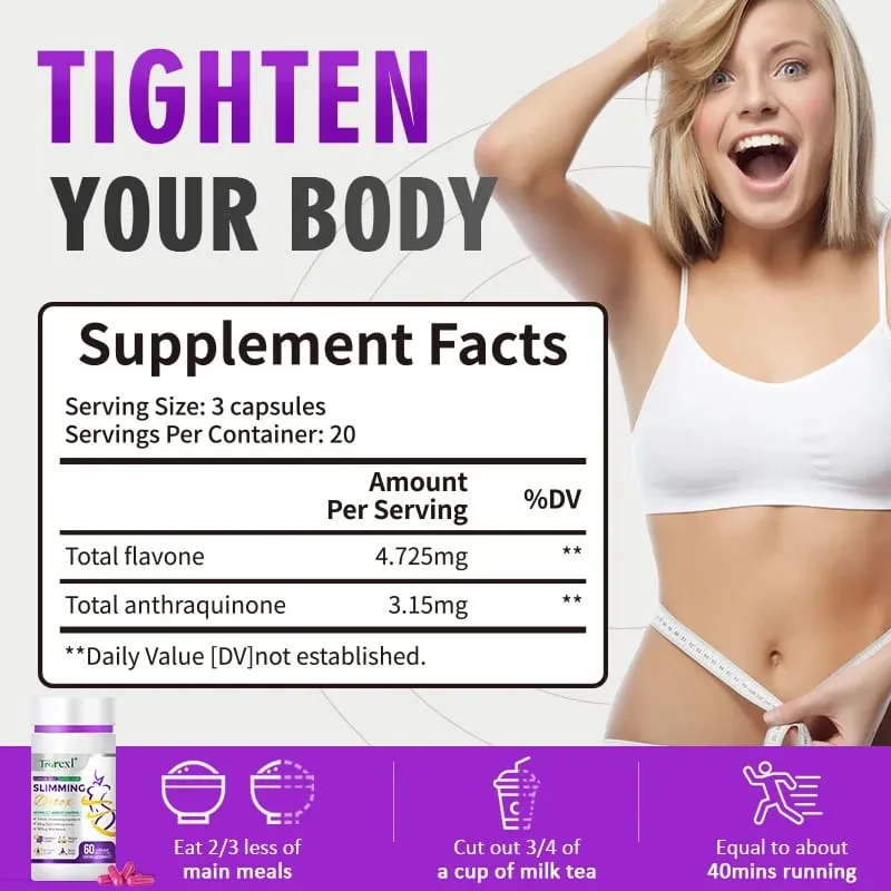[60 Kapseln] Kassiasamen- und Lotus-Abnehmpillen – natürlicher Fatburner für Frauen | Klinisch getestete, sichere Formel zum Abnehmen