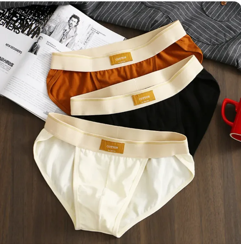 Men underwear cotton loose ropa interior hombre simple lingerie solid color calcinha Plus size sexy panties new boxers & briefs — image 4