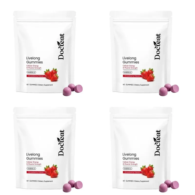 Docteat Urolithin A Gummies 500mg per Serving Strawberry Flavor Daily Cellular Wellness Support 60 Gummies for Men Women — image 10