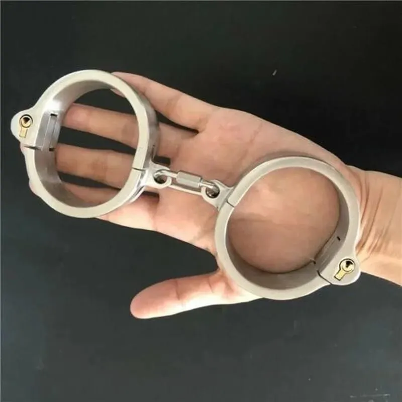 Stainless Steel Lockable Neck Collar Hand Ankle Cuffs Slave BDSM Tool Bondage Handcuffs Leg Irons Restraints Sex Toy for Couples — image 3
