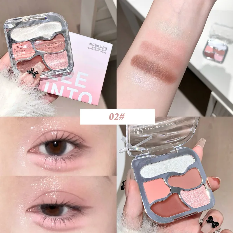 Five-color Comprehensive Eye shadow Palette Matte Highlight Contouring and Color-developing All-in-one Palette