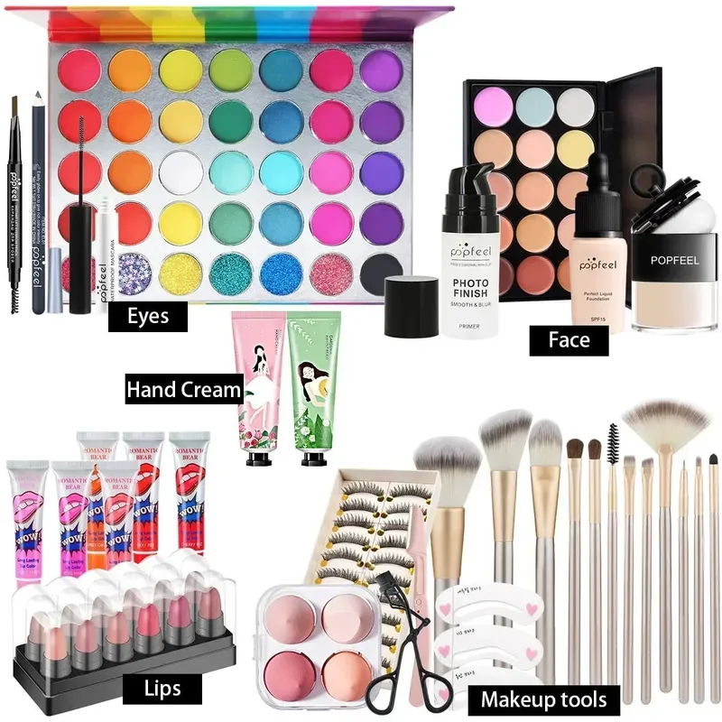 All-in-One Makeup Kit Gift Set with Eyeshadow Palette Foundation Lip Gloss Blush Brushes Eyeliner and More Beauty Gifts — image 5