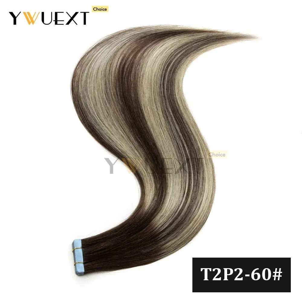20pcs/Pack Gradient Colors Tape in Human Hair Extensions Add Volume And Length for Women 30g 16-20 inches Salon Quality YWUEXT