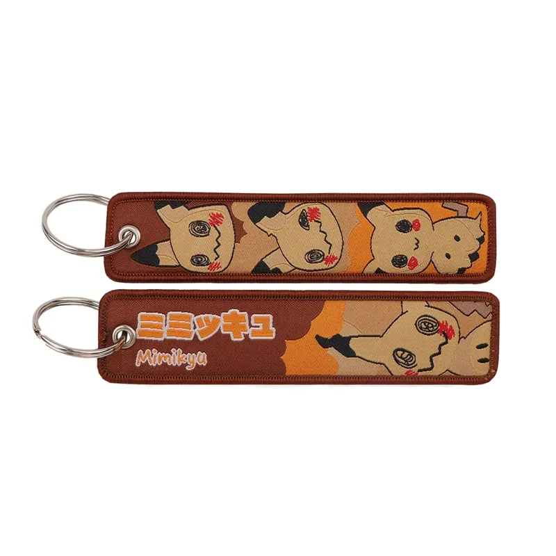 HOT Sale Pokémon Anime Monsters Keychain for Cars Backpack Key Holders Embroidery Keyrings Key Tag Jet Tag Accessories Gif 1pcts