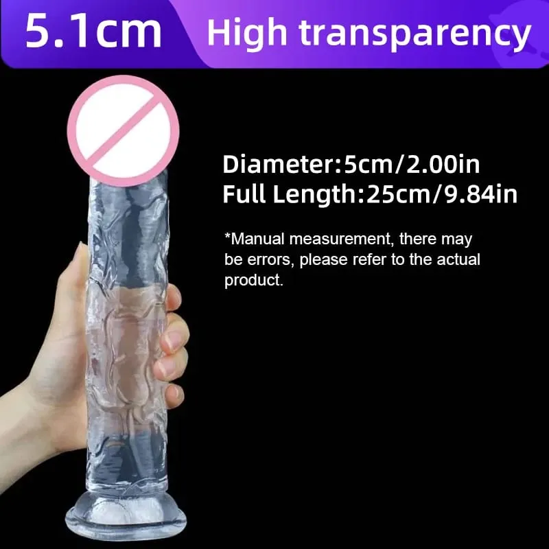 Transparent Realistic Dildo Jelly Penis Suction Cup Dildo Female Masturbator Clitoral Stimulator Big Dick Lesbian Sex Toys