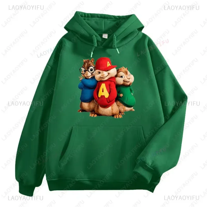 Alvin and The Chipmunks Anime Hoodies Eco Friendly A Letters Printing Sweatshirt Casual Streetwear Unisex Pullovers promo