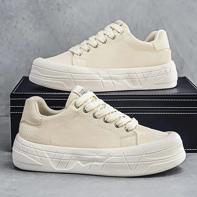 Fall Fashion Men Athletic Shoes Height Increase Wear Resistant Soft Fabric Lining Casual Sneakers for Leisure