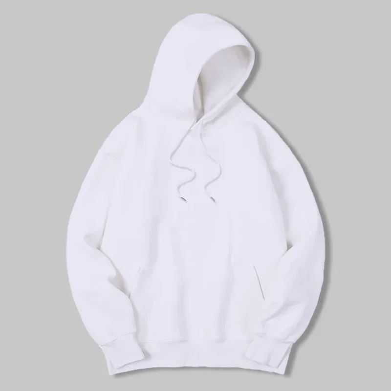 2025 Men's Solid Color Hooded Sweaters Men's Warm Wool Sweater Fashionable Street Clothing Loose Breathable Jersey Brand Hooded