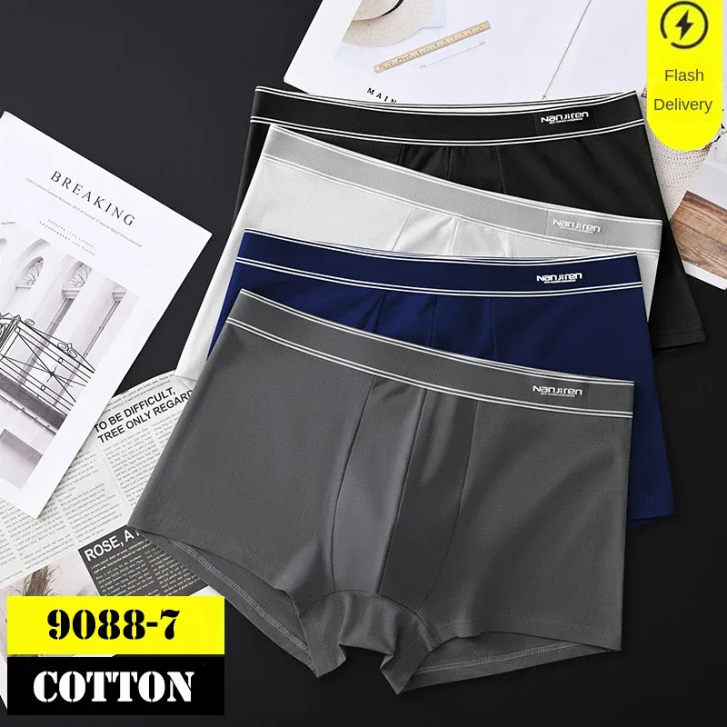 4Pcs Boxer Shorts Men's Underwear Sexy Panties Cotton Boxers Man Underpants Male Shorts Homme U Convex Lingerie Free Shipping