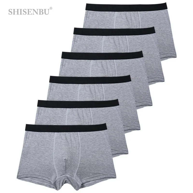 6pcs/Set Black Boxer Men Underpants Bamboo Mens Boxers Man Breathable Men's Panties Sexy Underwear For Men Gifts Comfortable New
