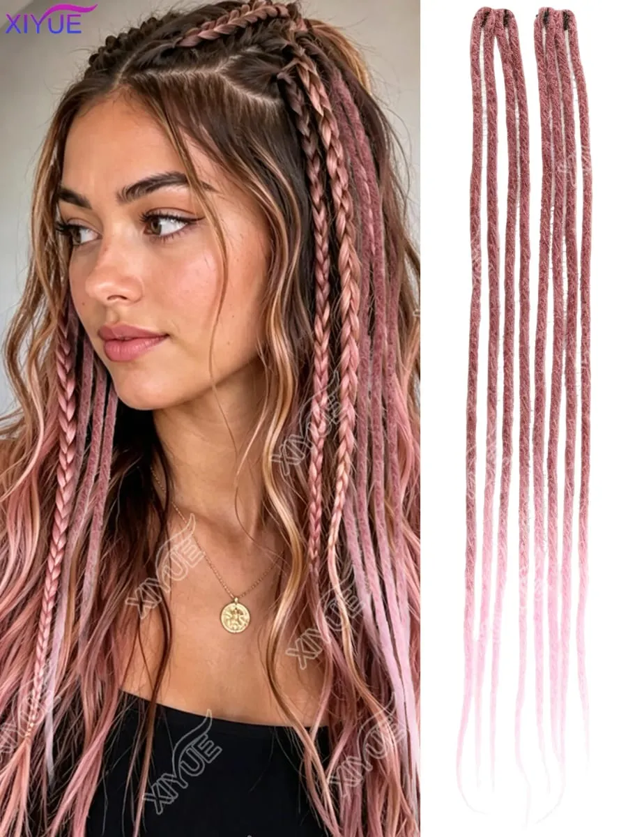 24 Inch Synthetic BB Clip Dreadlock Hair Extensions Dreadlock Extensions Hip-hop Ombre Hair Extensions African Tribe Style XY