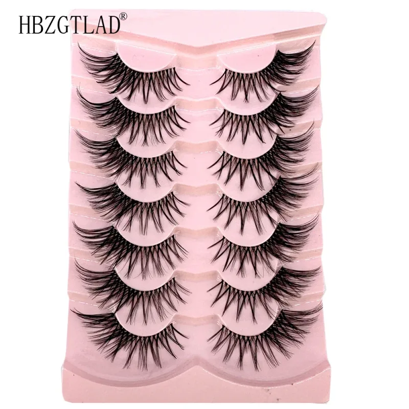 7/8PairsCat Eye Eyelashes manga Lashes 3D Clear Band Lashes naturalHalf Lashes End Eye Elongated Mink Eyelashes Fluffy Eyelashes — image 25