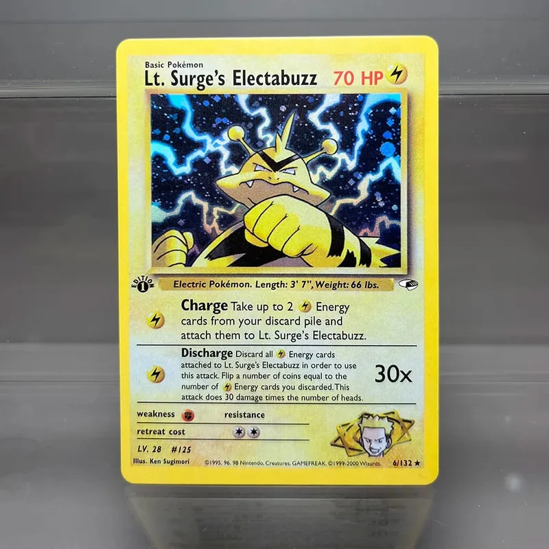 PKM Cards 1st Edition Gym Challenge 1996 Base Set Single Foil Cards Mewtwo Gengar Raichu Game Collection Cards PTCG Proxy Cards — image 9