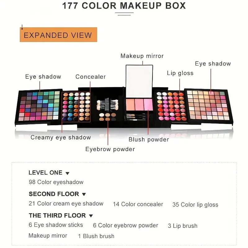 Makeup Set Gift Box Makeup Tool Combination Durable Waterproof Lipstick Outdoor Travel Essential Makeup Bag Perfect Gift