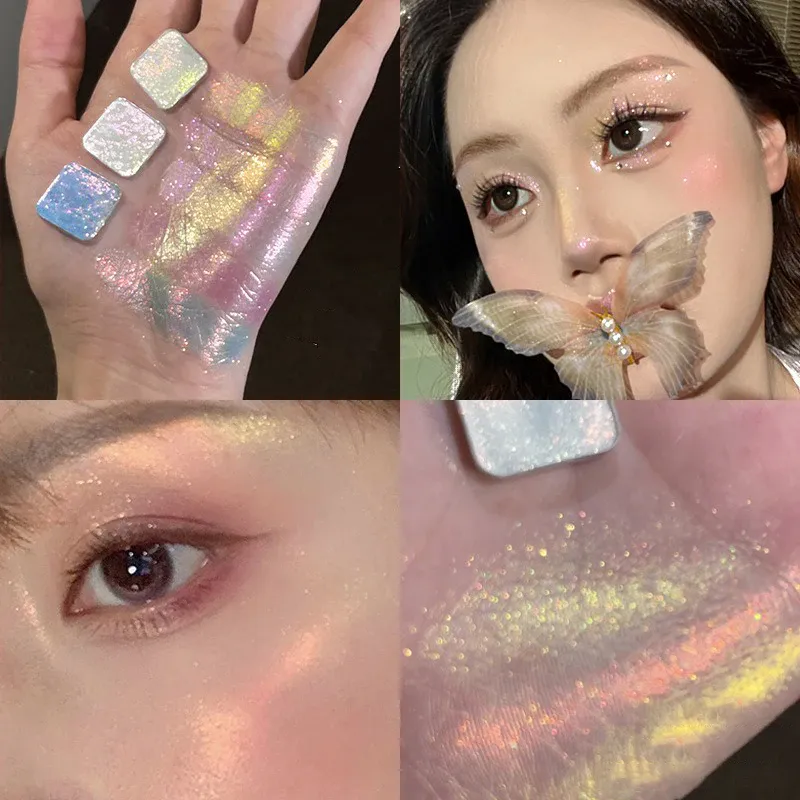 Multichrome Metallic Changing Eye Shadow Cards Waterproof Chameleon Blue Ultra-Shiny Holographic Glitter Eye Makeup Highlighter