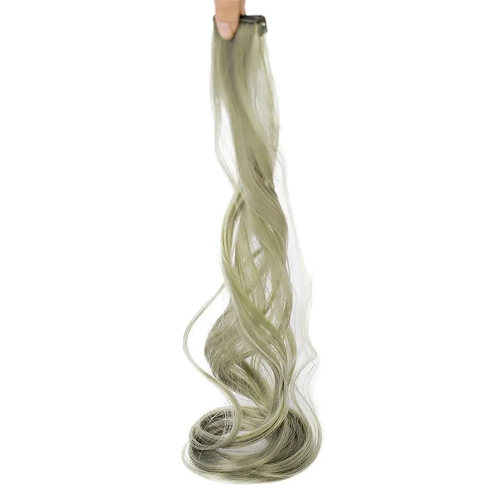 Colored Large Wave Long Curly Wig Ear Hanging Dye Hair Extensions Invisible High Temperature Silk Synthetic Wig Patch