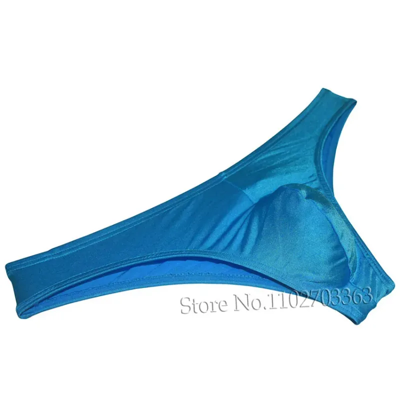 Men's Bikini Briefs Triangle Underwear Pucker Back Micro Briefs Elastic Shiny Summer Low Rise Beach Briefs Sexy Silky Smooth
