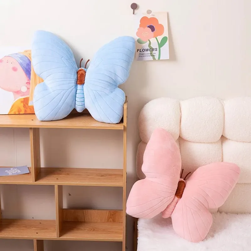 INS Butterfly Pillow Pink Blue Butterfly Plush Toy Stuffed Soft Sofa Home Decoration Throw Pillow Cushion