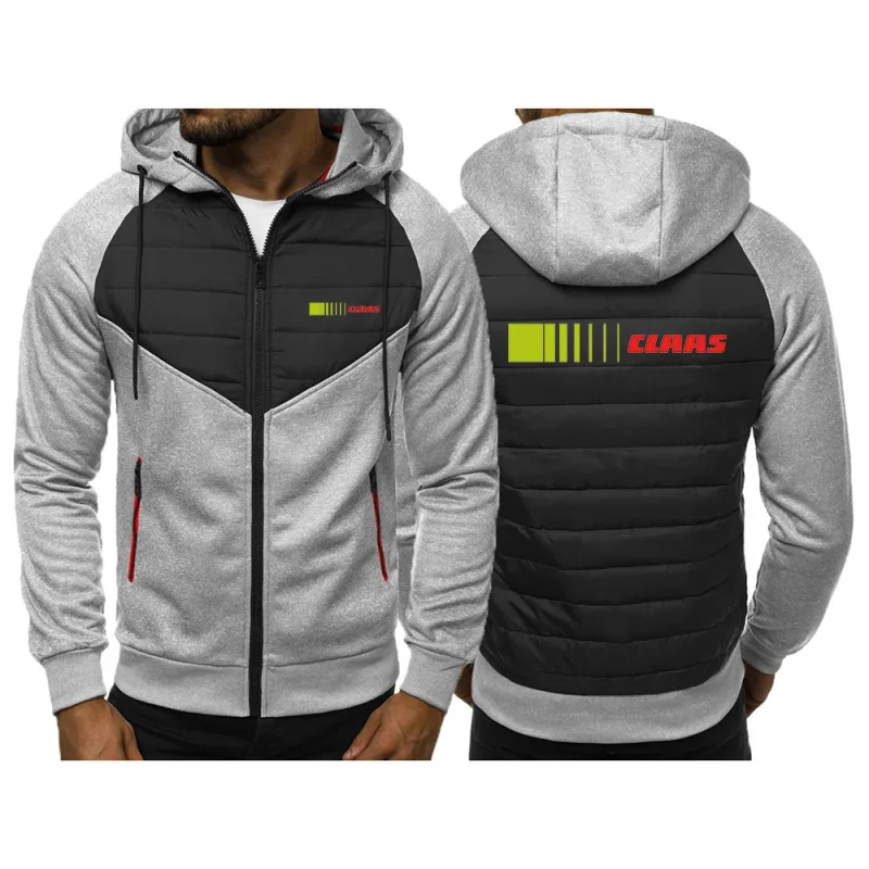Claas 2024 NEW Style Men's Spring and Autumn Leisure Fashion Jacket Three-Color Stitching Sweatshirts Bomull Bekväma Toppar