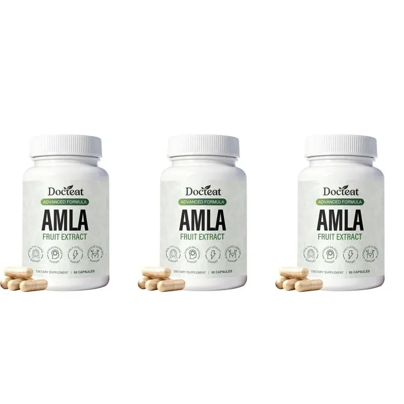 Docteat Amla gyümölcskivonat kapszula az immunrendszer támogatásáért és a bőr egészségéért C-vitamin B3-vitaminnal CoQ10 és PQQ 60 kapszula