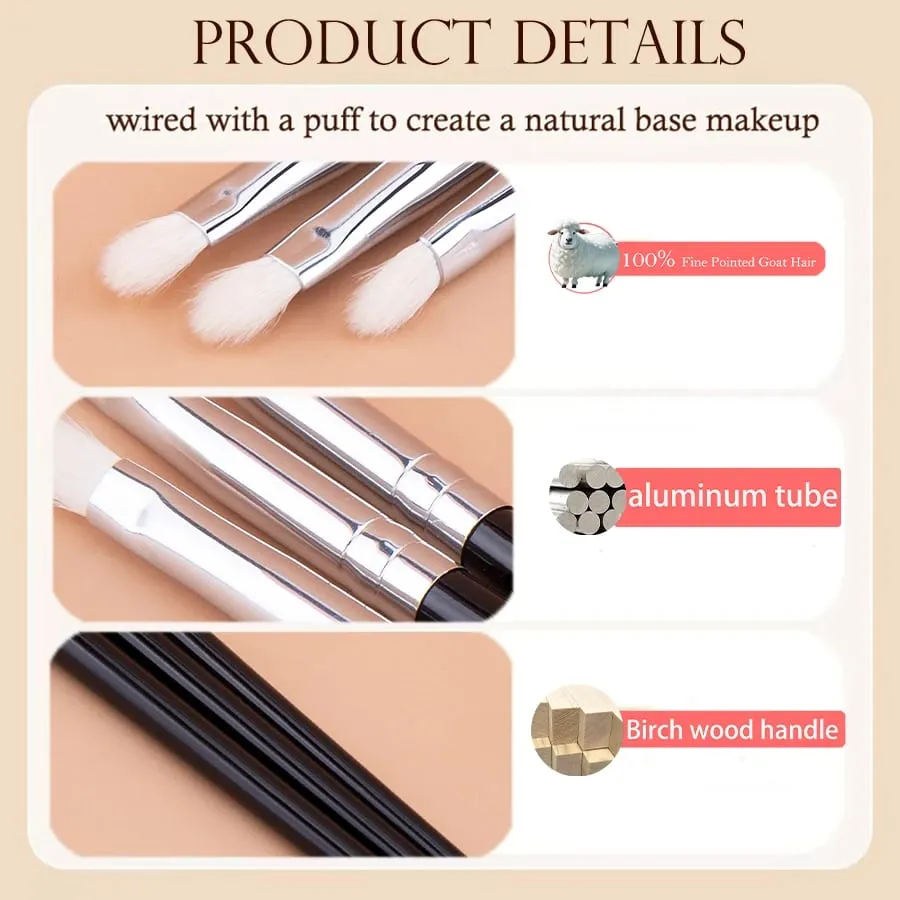 Eyeshadow Blending Brush Goat Hair 100% Small Crease Blending Makeup Brushes Precise Eye Shadow Blending Makeup Tools