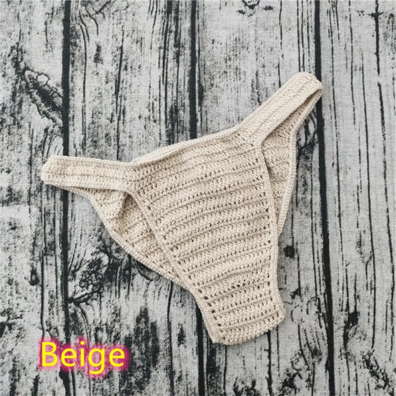 Hot Men Women Breathable Underwear Hand Crochet Low Rise Gstring Swimming Sunbathing Thong Sissy Panties Трусы Мужские — image 25