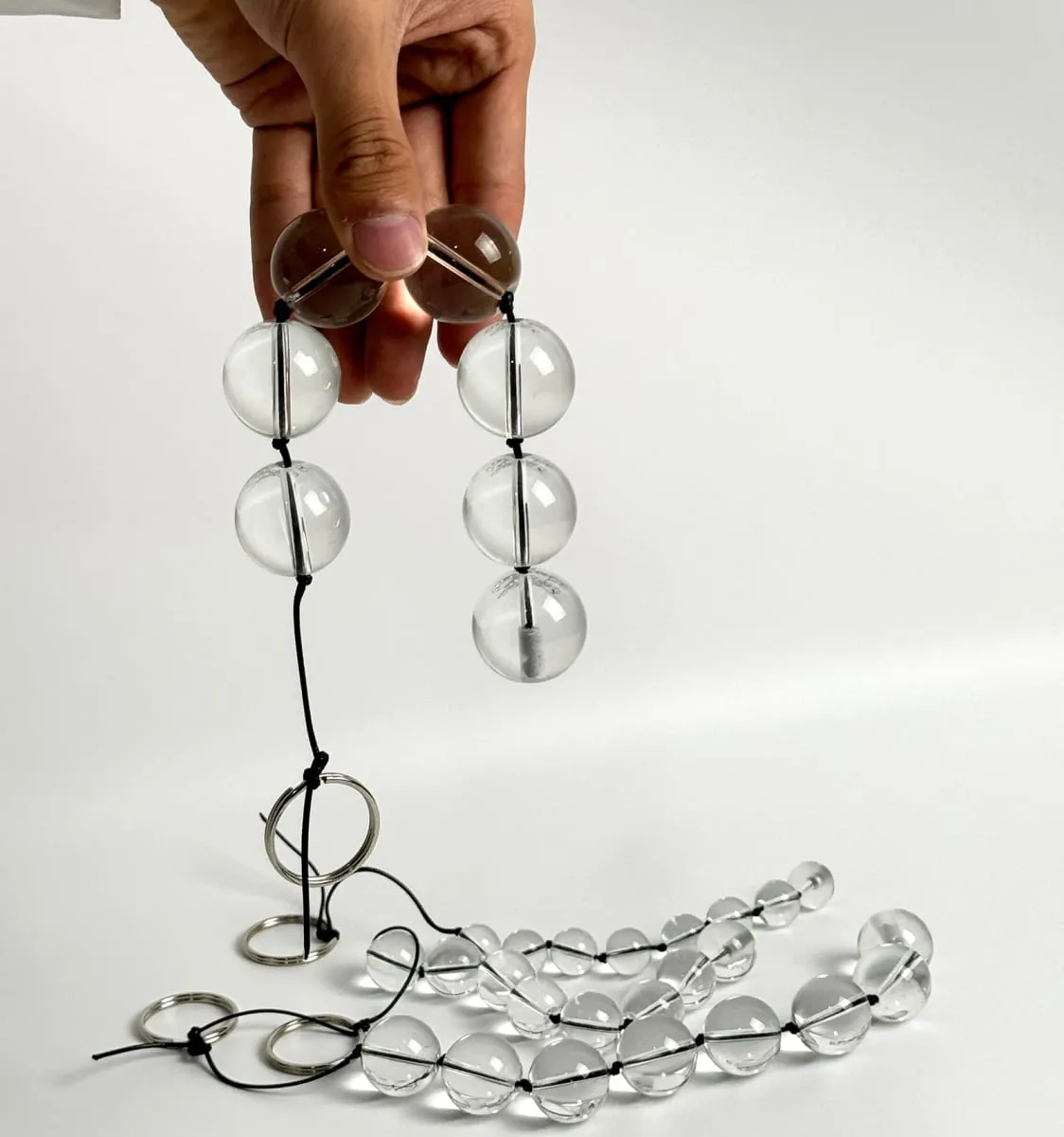 New Glass Anal Trainer Toy with Ring Vagina Plug Butt Plug Anal Beads Prostate Massager - Sex Toys for Anal — image 3