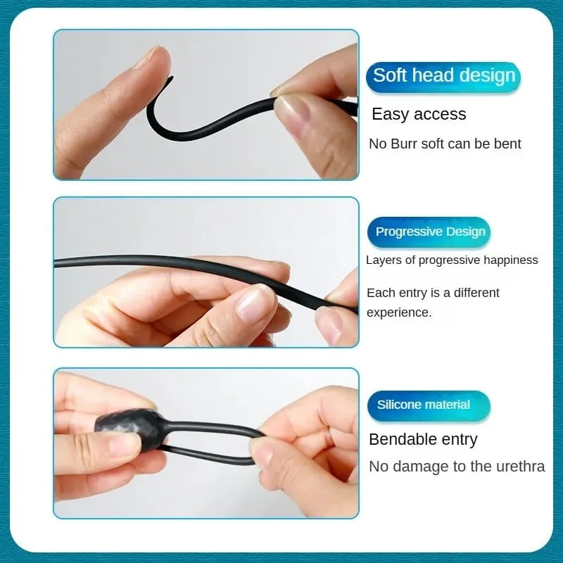 Long Urethral Vibrator Catheter Urethra Sound Dilator Massager 10 Speed Dildo Vibrator Catheter Penis Plug Sex Toys for Men Gay